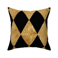 Harlequin Diamonds ~ Black and Antique Gold Mosaic  