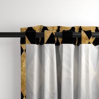 Harlequin Diamonds ~ Black and Antique Gold Mosaic  