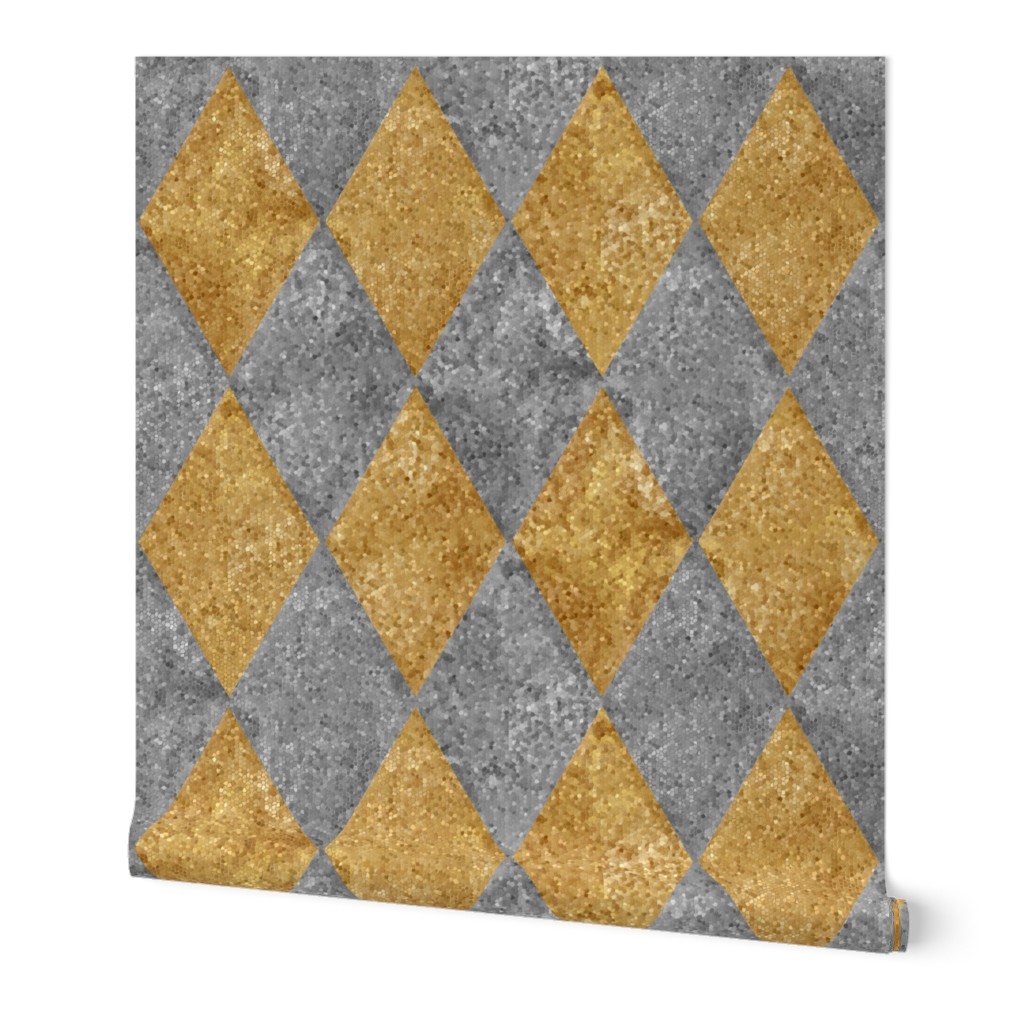 Harlequin Diamonds ~ Silver and Gold ~ Mosaic 