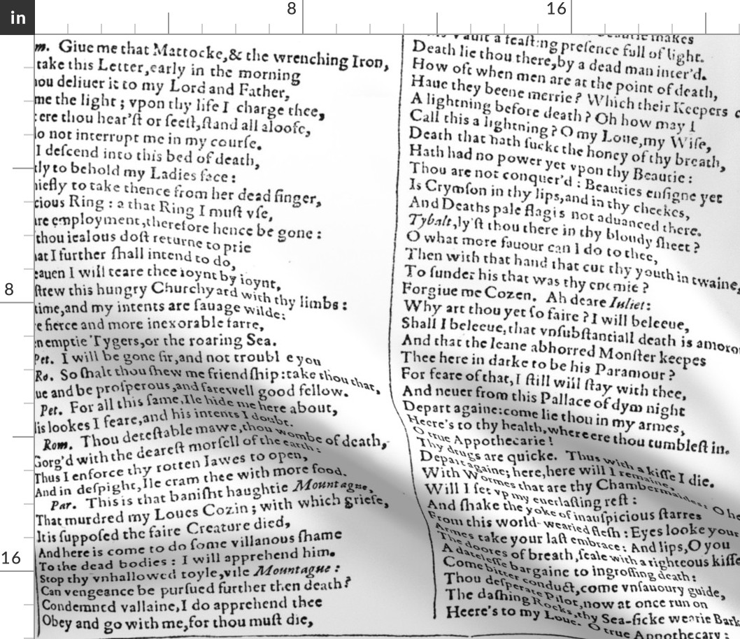 Romeo and Juliet ~ First Folio ~ Black and White  