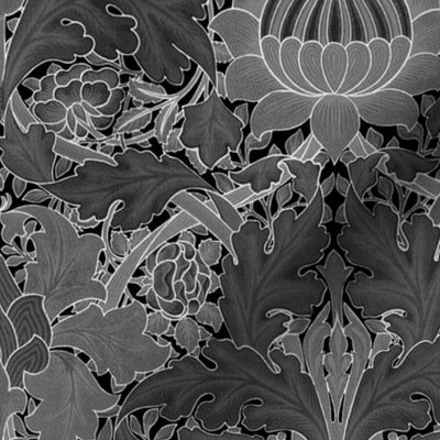 William Morris ~ St. JamesDamask ~ Black  