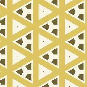 Mustard Triangles Over White