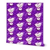 Maltese purple hearts smaller print