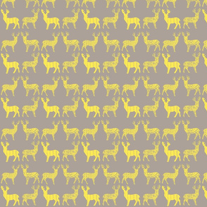 Yellow Deer on Gray Meadow Deer on Gray-ch-ch