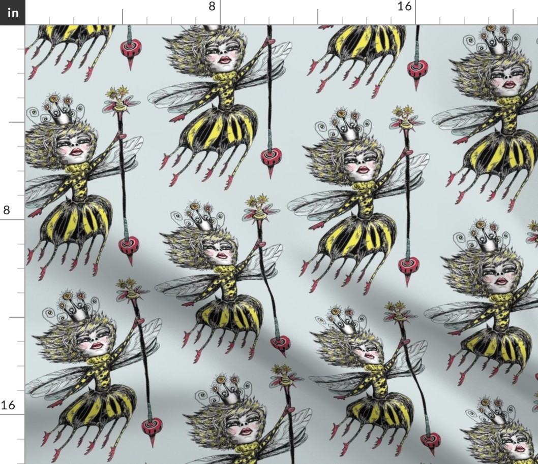 Queen Bee, large scale, blue gray 