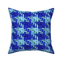 watercolor woven houndstooth in blues