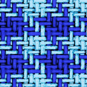 watercolor woven houndstooth in blues