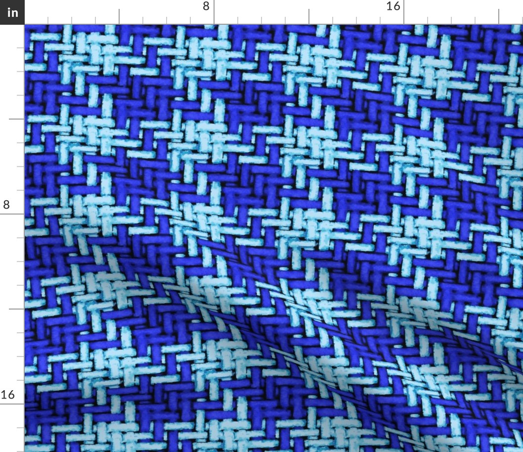 watercolor woven houndstooth in blues