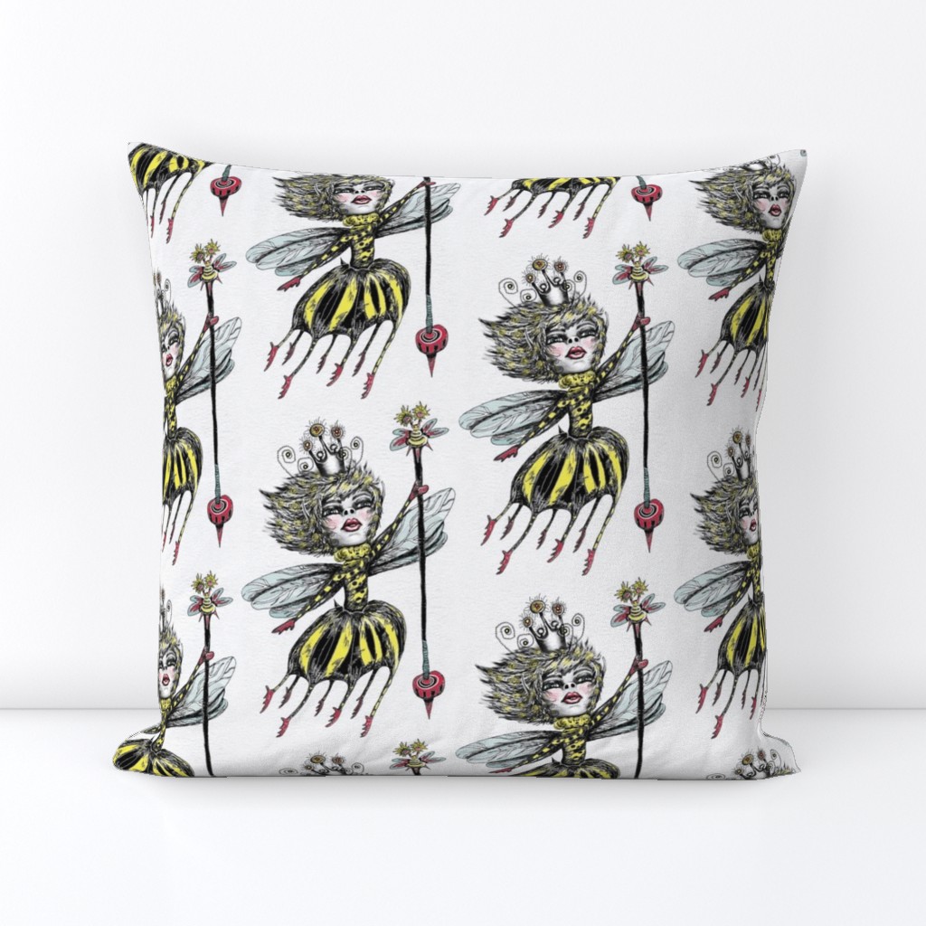 Queen Bee, large scale, white black yellow red