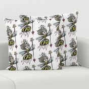 Queen Bee, large scale, white black yellow red