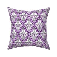 Cat Damask in Purrrfect Purrrple