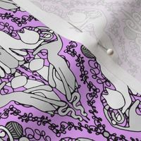 Cat Damask in Purrrfect Purrrple