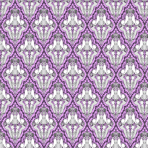 Cat Damask in Purrrfect Purrrple