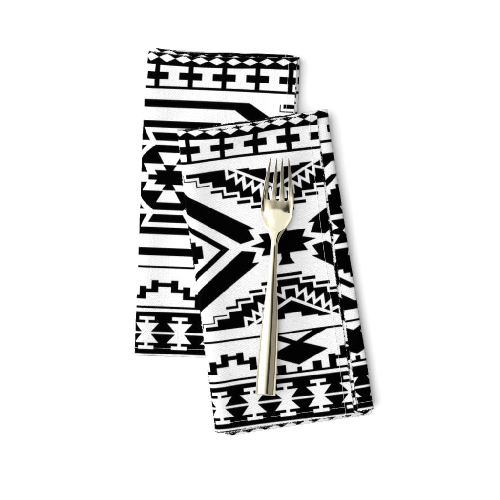 Aztec Geometric Pattern - Black and White, perfect repeats