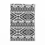 Aztec Geometric Pattern - Black and White, perfect repeats