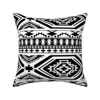 Aztec Geometric Pattern - Black and White, perfect repeats