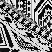 Aztec Geometric Pattern - Black and White, perfect repeats