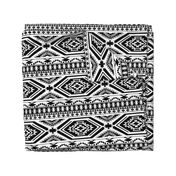 Aztec Geometric Pattern - Black and White, perfect repeats