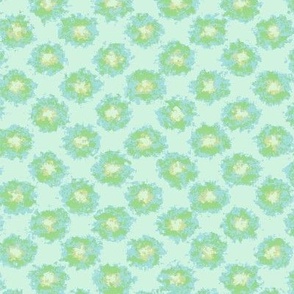 Simple Modern Splatter Flowers in Green and Yellow Fabric (small)