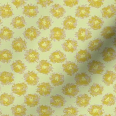 Simple Modern Splatter Flowers in Yellow and Pink Fabric (small)