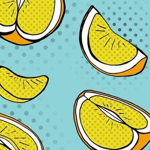 Pop Art Citrus Lemon Lime, Marigold, Pool, Natural