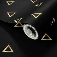 Pop Stripe Co-ordinates Triangles Black and Gold - small scale