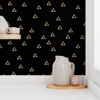 Pop Stripe Co-ordinates Triangles Black and Gold - small scale