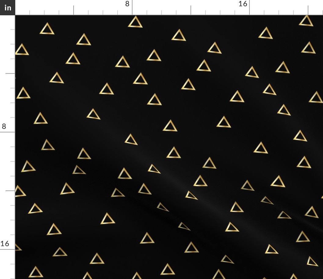 Pop Stripe Co-ordinates Triangles Black and Gold - small scale