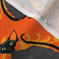 Devon Rex Halloween Damask