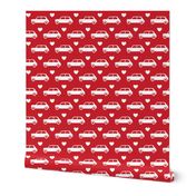 Mini Cooper Hearts - Red - Large