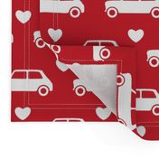 Mini Cooper Hearts - Red - Large