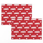 Mini Cooper Hearts - Red - Large