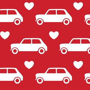 Mini Cooper Hearts - Red - Large