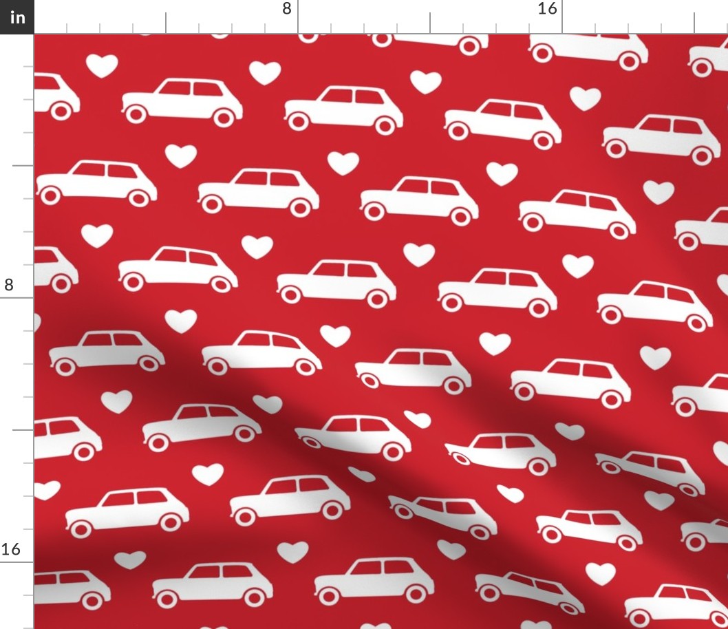 Mini Cooper Hearts - Red - Large