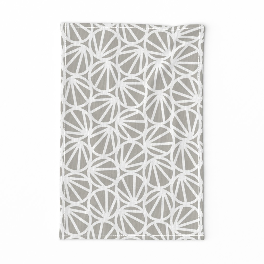 Mari - Geometric Circles - Grey, White Line - Large Scale