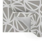 Mari - Geometric Circles - Grey, White Line - Large Scale