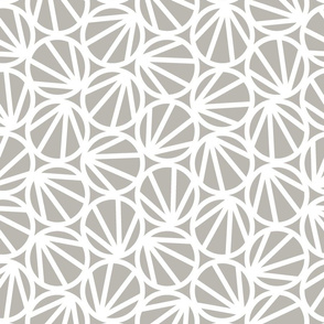 Mari - Geometric Circles - Grey, White Line - Large Scale