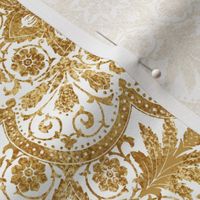 Bourgogne Tile ~ Gilt Gold and White 