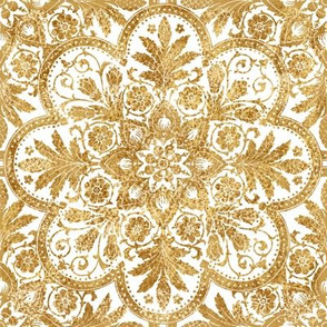 Bourgogne Tile ~ Gilt Gold and White 