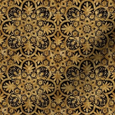 Bourgogne Tile ~ Gilt Gold and Black 