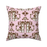 Kittens & Toy Mice Damask