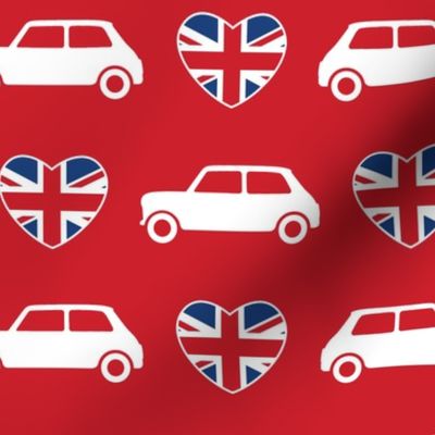 Mini Cooper Hearts - Union Jack Red - Large