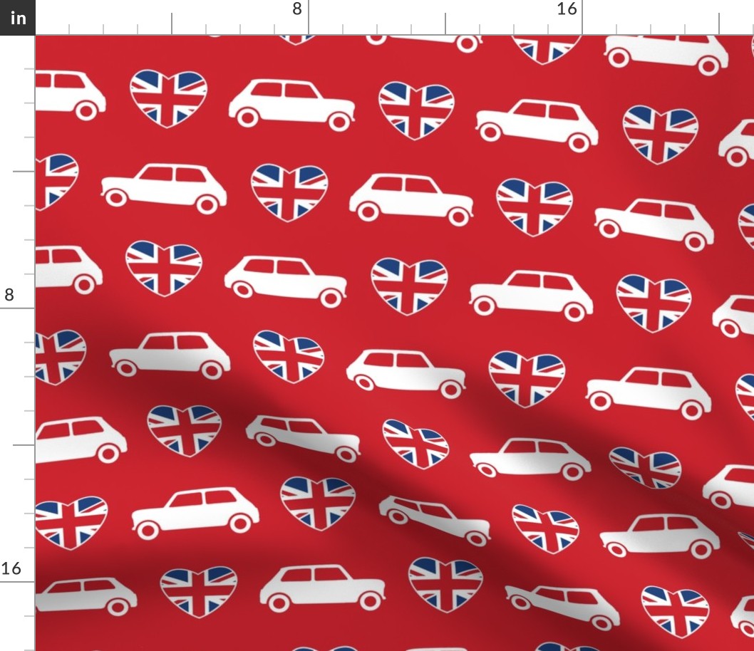 Mini Cooper Hearts - Union Jack Red - Large