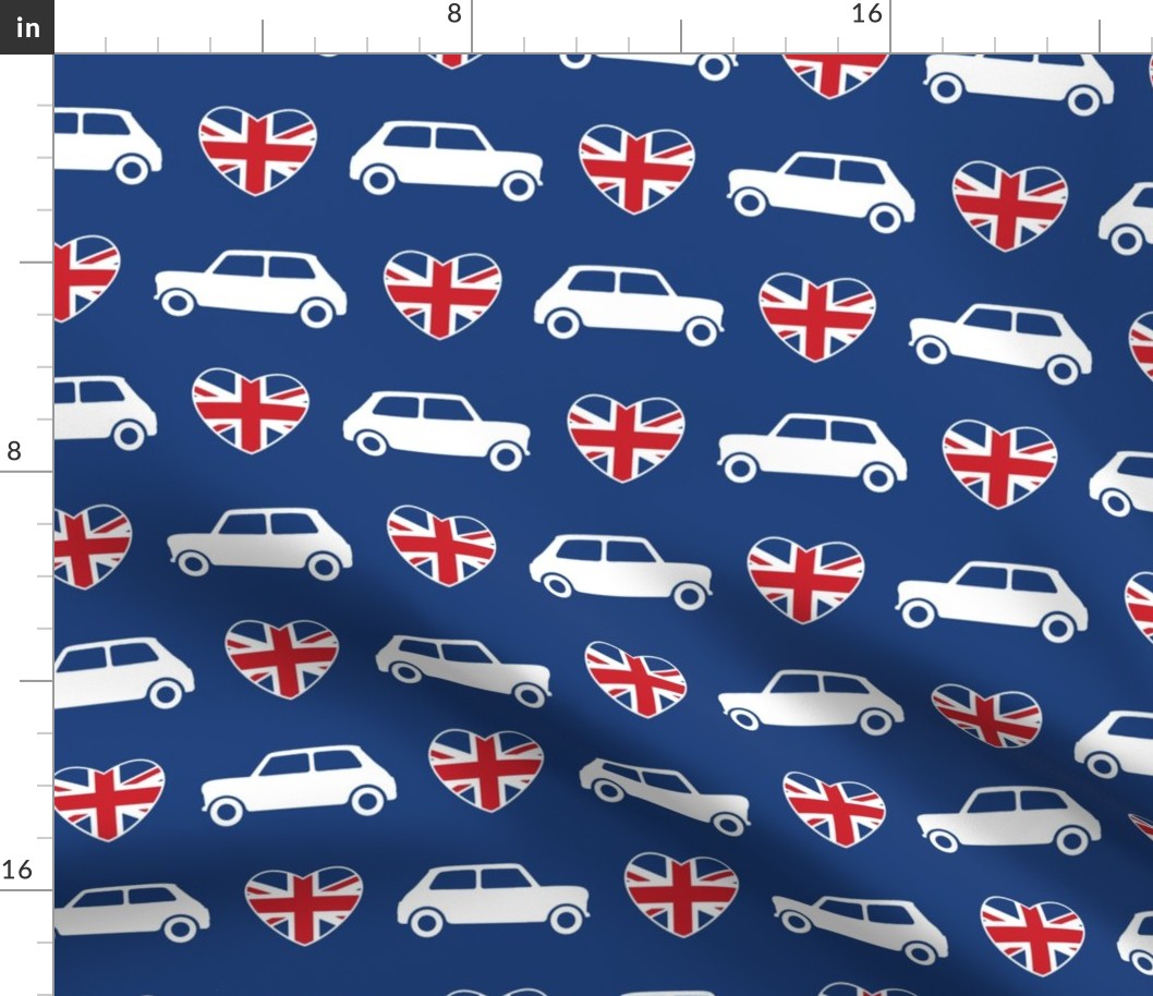 Mini Cooper Hearts - Union Jack Blue - Large