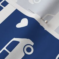 Mini Cooper Hearts - Blue - Large