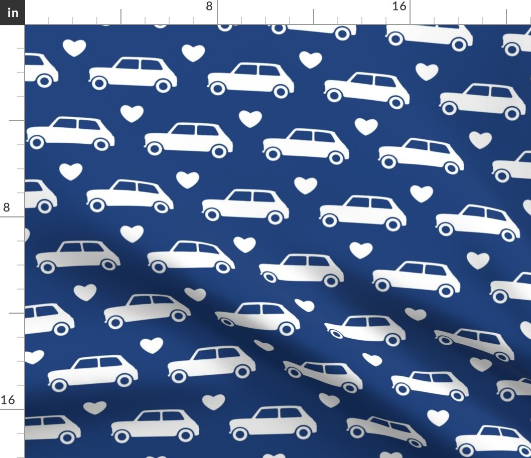 Mini Cooper Hearts - Blue - Large