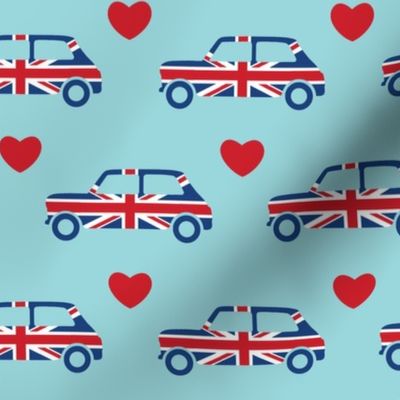 Mini Cooper Hearts - Union Jack Car - Large