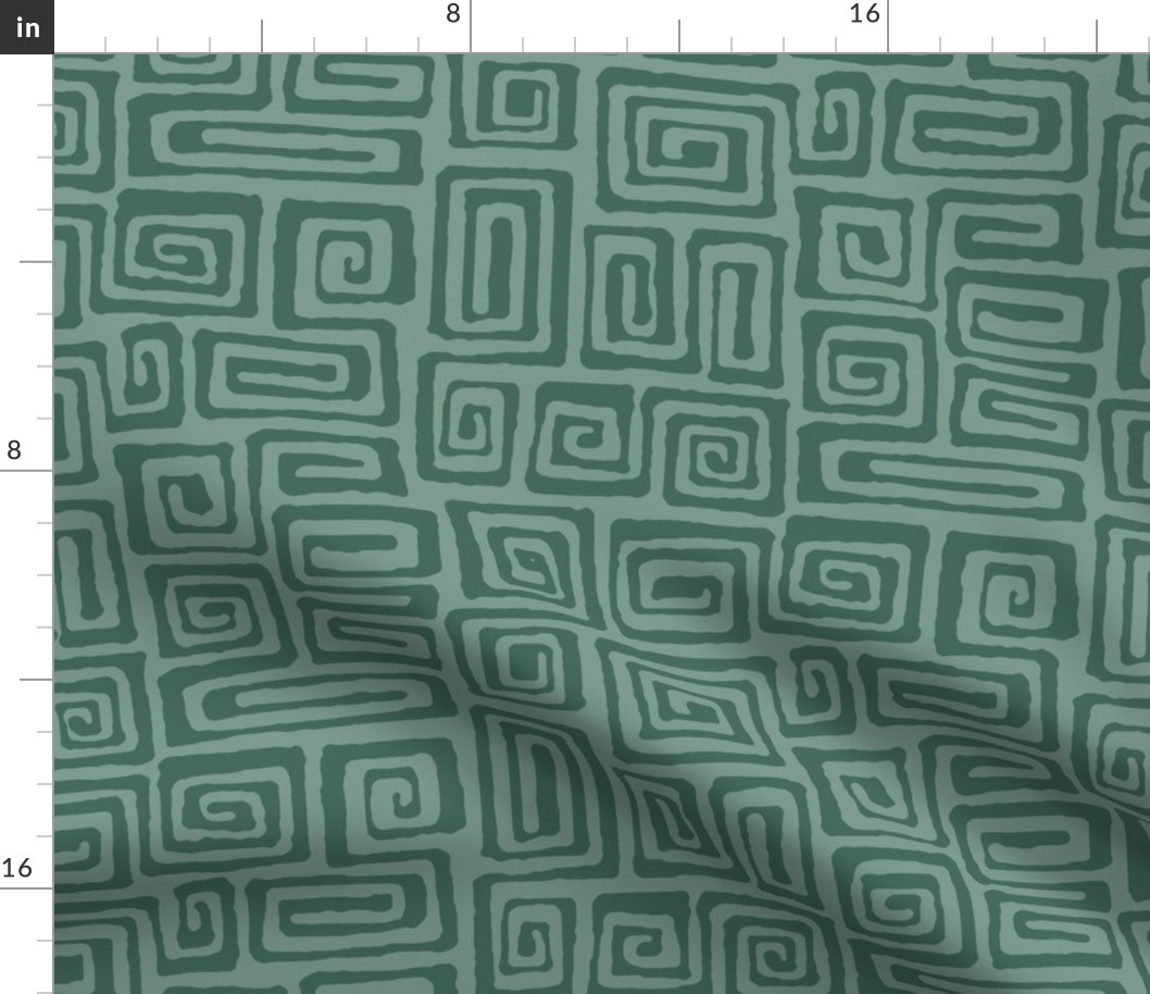 square spiral - verdigris