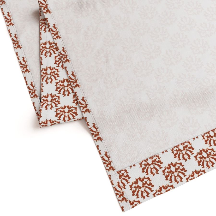 Doxie Damask on white