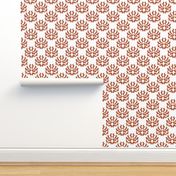 Doxie Damask on white